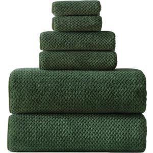 40x80 Inches Bath Sheets Towels for Adults Oversized Bath Towels Extra Large Luxury Super Soft Absorbent Quick Dry Microfiber (Olive Green,6PCS)