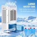 Portable Air Conditioners, Swamp Cooler with 4 Modes 3 Speeds, 4 Ice Packs, Windowless Air Conditioner w/12H Timer, 120°Oscillation, Evaporative Air Cooler Fan for Room Bedroom Home Office (White), 10.3 x 11.0 x 21.5 inches