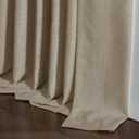 Textured Linen Burlap Curtains 84 Inches Long 2 Panels Neutral Country Tan Greige Flax Ceiling Floor Pinch Pleated Curtains Hooks Track Light Filtering Privacy Drape for Living Room Ofiice Grey Beige
