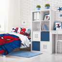 Jay Franco Marvel Spiderman Webtastic 4 Piece Toddler Size Bed Set  Super Soft Microfiber Bed Set Includes Toddler Size Reversible Comforter & Sheet Set Bedding (Official Marvel Product)