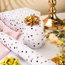 Homeral White Polka Dot Wrapping Paper Roll - 3D Embossed Luxury Gift Wrap for Birthday, Wedding, Bridal Shower, Mothers Day - Mini Roll - 17 Inch x 32.8 Feet