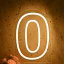 Planzo 0 Zero Led Neon Sign Light 10th 20th 30th 40th 50th Year Old Birthday Baby Cave Backdrop Bedroom Desk Table Wall Sign Decor Banner Wedding Party Decor Gifts Hold Base USB 9.84"x6.9"