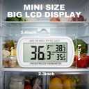 Waterproof Refrigerator Fridge Thermometer, Digital Freezer Room Thermometer, Max/Min Record Function, Large LCD Screen and Magnetic Back for Kitchen, Home, Restaurants (2 Pack)