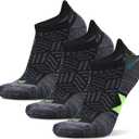 Busy Socks 3 Pack Mens Low Cut Cotton Moisture Wicking Lightweight Breathable Comfy Running Jogging Ankle Sport Coolmax Socks for Women Sweaty Feet, Large, Black