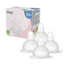 YOHKOH Baby Bottle Nipples for Wide Neck Bottles, 100% Natural Feel Silicone Nipples, BPA-Free (6m+, L, 2 Counts)