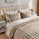 Lotus Karen Fluffy Comforter Cover Set - Rabbit Fluff Faux Fur Linen Duvet Cover Full Size Plush Fuzzy Furry Bedding Sets 3Pieces(1 Duvet Cover & 2 Pillow Shams) Zipper