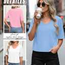 3 Pack Women's Cropped Tops V Neck Half Sleeve Crop T-Shirts Raglan Sleeve Loose Fit Casual Summer Basic Tees (Gray, S)