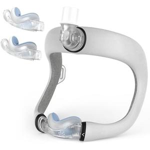 Replacement CPAP N30I Frame System for Airtouch N30I & Airfit N30I, 2PCs Fabric Nasal Pillow Mask Cushion (S) Included - Cotton/Velvet Versio, ItAll Supplies with Swivel Elbow (Without Headgear) Small