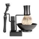 Grandslam Shaving Kit for Men, Safety Razor, Shaving BrushSoap Cream and Stand, Stainless Steel Bowl Kit Gift Set
