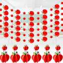 6 Pieces 3D Pencil Apple Banner for Back to School Decorations Pre-Strung First Day of School Hanging Garland Banner for Classroom Teacher Welcome Party Photo Props(Red,Apple)