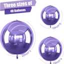 12Pcs Light Purple Round Foil Balloons, 22" 15" 10" 4D Helium Sphere Mylar Balloon, Metallic Purple Foil Balloon for Birthday Graduation Wedding Anniversary New Year Eve Disco Prom Party Decorations