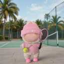 17cm Doll Clothes for Lububu DollsDesigner Jerseys Clothes Suitable for lububu Dolls Outfits and Accessories Set Includes top + Pants + Tennis Racket + Ball Charm + Shoes (Pink)