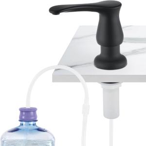 GAGALIFE Kitchen Sink Soap Dispenser Matte Black, Under Sink Soap Dispenser with 40" Silicone Extension Tube Kit,Say Goodbye to Frequent Refills