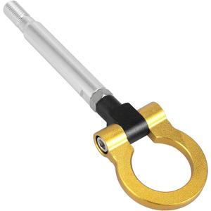 X AUTOHAUX Gold Tone Aluminum Alloy Front Bumper Trailer Ring Eye Towing Tow Hook Screw for Subaru Impreza WRX BRZ