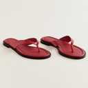 Suede Flip Flops Sandals for Women Comfortable Slip on Open Toe Thong Sandals Casual Summer Dress Flats Sandal Shoes. (6, Red)