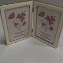 Giftgarden 4x6 Double Picture Frame White with Tempered Glass Display 4 by 6 Photo, Metal Hinged Folding Frame for Tabletop or Wall