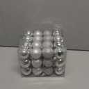 Emopeak 24Pcs Christmas Balls Ornaments for Xmas Christmas Tree - 4 Style Shatterproof Christmas Tree Decorations Hanging Ball for Holiday Wedding Party Decoration (Silver, 1.6"/4.2CM), 2 Pack