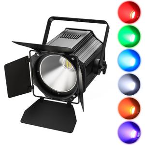 Stage Lights with Barn Doors, 200W LED Par Can Lights, 6 in 1 COB Spotlights RGBWA+UV DMX512 Sound Activated Uplights for Parties Events Wedding Theater Church Concert Dance (1Pc)