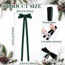 Civaner 4 Pcs Khaki Green White Brown Extra Large Christmas Velvet Tree Bow 47.2 x 11.8 Inch Vintage Giant Wreath Christmas Tree Topper Bow Ornament with Long Streamer for Door Staircase Outdoor