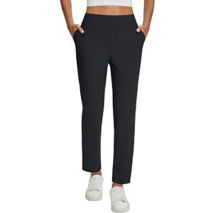 Baleaf Womens Business Casual Pants Stretch Travel Pants On Airport with Zipper Pockets Dressy Slacks Golf Work Pull on, XXL