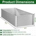 2 Pack Tall 8x4FT Corrugated Galvanized Steel Raised Garden Bed Outdoor, Metal Above Ground Garden Bed for Vegetables and Flowers, Rectangle Raised Beds for Gardening, 8x4FTx16inch