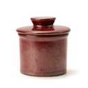 XELA Ceramic Butter Crock, French Butter Dish for Counter, Butter Keeper With Water Line for Fresh Spreadable Butter- Reddish Brown