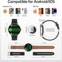 Smart Watches for Men/Women,1.27" HD Fitness Watch Answer/Make Call, Heart Rate/Sleep/SpO2Round Smart Watch for iPhone/Samsung/Android,IP68 Waterproof110+ Sport Mode-Black(2 Bands)