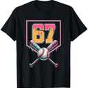 Baseball Drip Number 67 Player Or 67th Birthday T-Shirt S