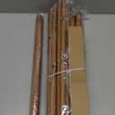 Wood Double Curtain Rod, Boho Decorative Long Dual Curtain Rod 66 to 120 Inch, 1 Inch Adjustable Heavy Duty Rustic Farmhouse Spliced Drapery Rods, Modern Faux Wood Grain Design