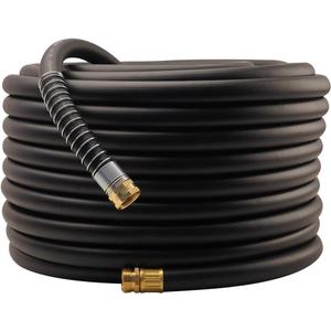 Wiseflow Garden Hose 150FT x 3/4", Heavy Duty Rubber Hose, Water Hose with Five Layered Braiding, Male Female Fittings, 1200PSI Burst, 300PSI Working for Yard, Car Wash, Pets (Black)