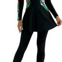 IDOPIP Muslim Swimsuits for Women Modest Burkini Islamic Arabic Swimwear Full Cover Long Sleeve Rash Guard Pants Bathing Suit (S)
