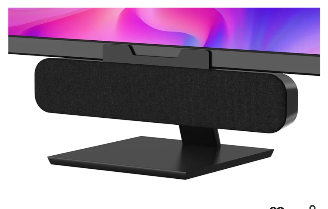 Computer Speakers for Desktop Pc, Monitor Speakers for Laptop,Pc Speakers with Loud Sound,Volume Control Easily Clamps to Monitors(USB-C to USB Adapter Included) (Black)