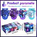 Skylety Cube Anxiety Relief Toy Hand Held Magic Sensory Stress Cube Toy for Adults Relieve Stress Christmas Party Favors(4 Pcs,Starry)