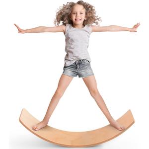 Balance Board Kids, [Natural Wood] Wobble Board for Kids Toddlers, Open Ended Montessori Waldorf Learning Toy, Gifts for 3 4 5 6 7 8 Year Old Boys Girls Kids Birthday & Christmas Stocking Stuffers, Size: 35.4*10 Inch