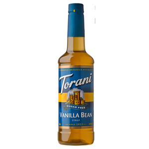 Torani Sugar-Free Vanilla Bean Flavoring Syrup Plastic Bottle 1 Liter, Pack of 2