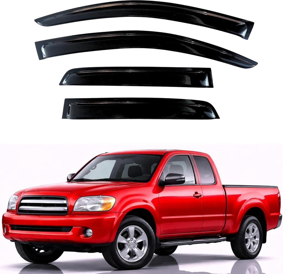 KPY Rain Guards Fit for 2000-2006 Toyota Tundra Access Cab, Out-Channel Window Visors Vent Wind Deflectors 4PC, Truck Accessories for 00-06 Toyota Tundra (Extended Cab Only)