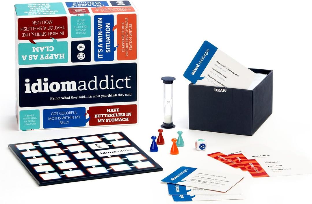 Idiom Addict Word Game Funny Idiom Guessing & Party Board Game for Kids, Teens & Adults, Family Game Night & Group Game, Brain Teaser with 2,400 Challenges, Ages 10+