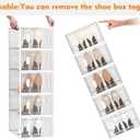 SIMPDIY Shoe Storage, 12 Pack Shoe Organizer for Closet, Shoe Boxes Clear Plastic Stackable Shoe Containers with Lids for Size 10