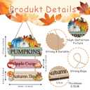 Aurlan Pumpkin Fall Wooden Sign,Autumn Time Decor,Rustic Autumn Wall Plaque,Colorful Pumpkin Wall Hanging,Apple Crisp Maple Leaf Door Hanger,Fall Thanksgiving Wooden Door Decor for Yard Home Room Porch