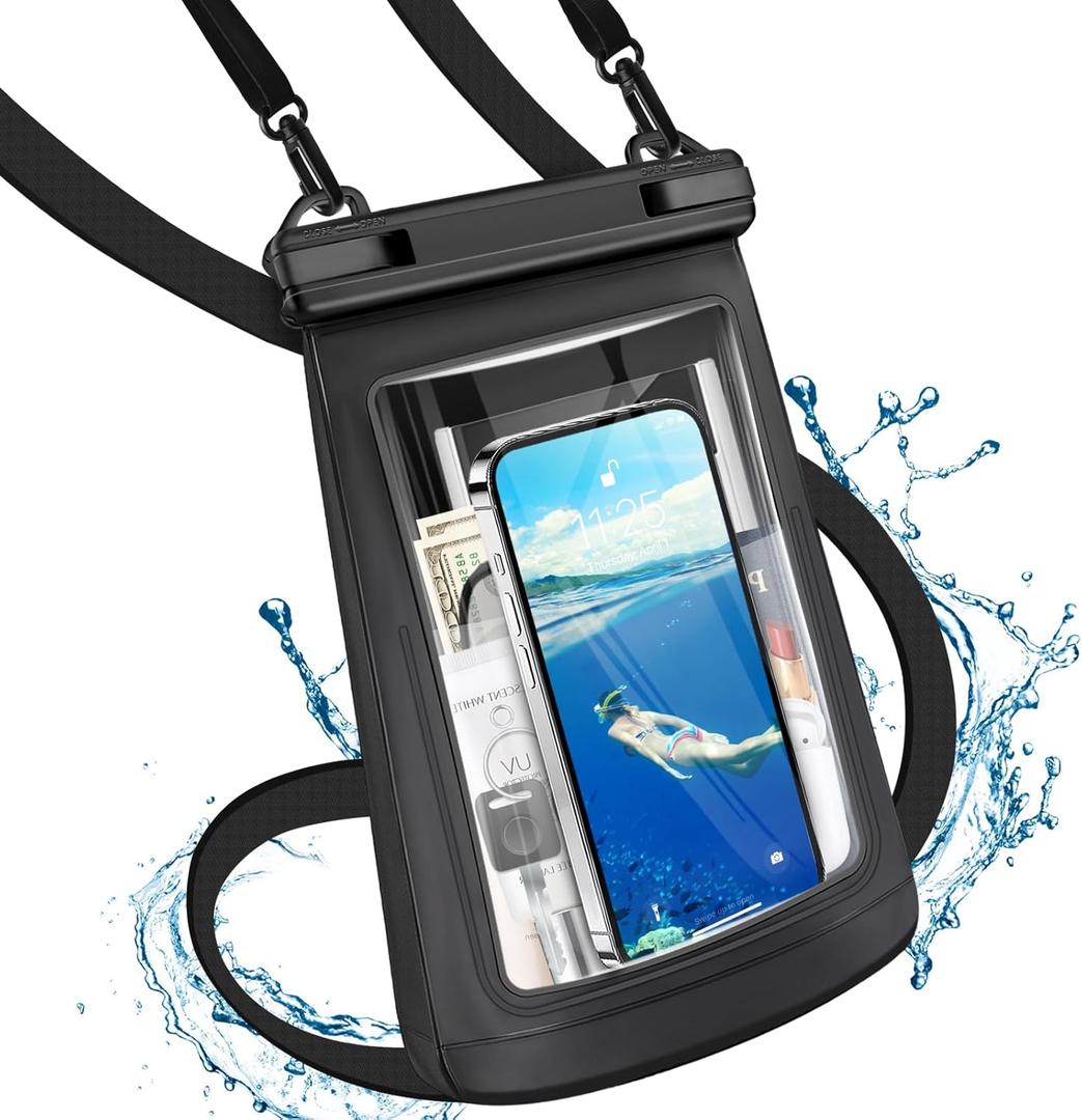 Large Floating Waterproof Phone Pouch, Cell Phone Dry Bag for iPhone 14/13/12/11 Pro Max, Galaxy S22/S21 All Phones, Universal Float Water Proof Bag for Beach Water ParkOversize (Extra Large, 8.5'', Dark)