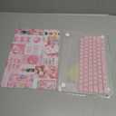 G JGOO Compatible with MacBook Air 13 inch Case 2026 2025-2022 M5 A3449 M4 A3240 M3 A3113 M2 A2681, Plastic Hard Shell for MacBook Air 13.6 inch Case +Keyboard Cover+Screen Protector, Pink Collage