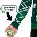 Tipsy Elves St. Patricks Day Game Sweater - Funny Interactive Party Pullover with Toss Game (Green, XXXL)