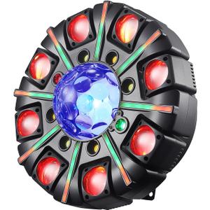 Moving Head DJ Lights for Parties, 180W RGBW LED Moving Head Lights, 8-Arms Stage Lighting Sound Activated DMX 512 Control for Disco Club Wedding Parties World Cup