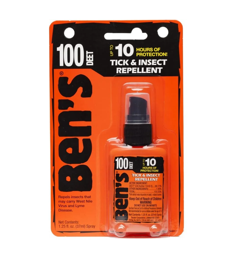 Ben’s 100% DEET Tick & Insect Repellent 1.25 oz. Pump Spray – 100 Percent DEET Bug Spray Travel Size Best Insect Repellent Last 10 Hours Repels Mosquitoes, Ticks, Black Flies, Chiggers, Midges, & More
