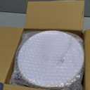 Nervure 100Pieces White with Gold Rim Plastic Plates - 7.5inch Disposable Gold Salad/Dessert Plate - White and Gold Plastic Plates Ideal for Wedding & Party