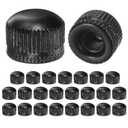25-Pack Threaded Cap Nuts, M5x11mm Screw Caps for Light Fixture, Female Knurled Knob Nut for Ceiling Light Cover Replacement/Decorative Lamp Parts, Acorn Screw Top [Matt Black]
