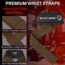 2 x TECEUM Lifting Straps for Weightlifting Gym Strength Training - Wrist Straps with Neoprene Padded Cotton - Men & Women  Ideal for Powerlifting, Bodybuilding & Deadlifts (18" - Beast Mode, Brown)