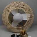 20" Caged Ceiling Fan with Light, Rattan Boho Chandelier Ceiling Fans with Lights Remote Control, LED Dimmable Lighting with 6 Speeds for Bedroom, Nursery, Living Room