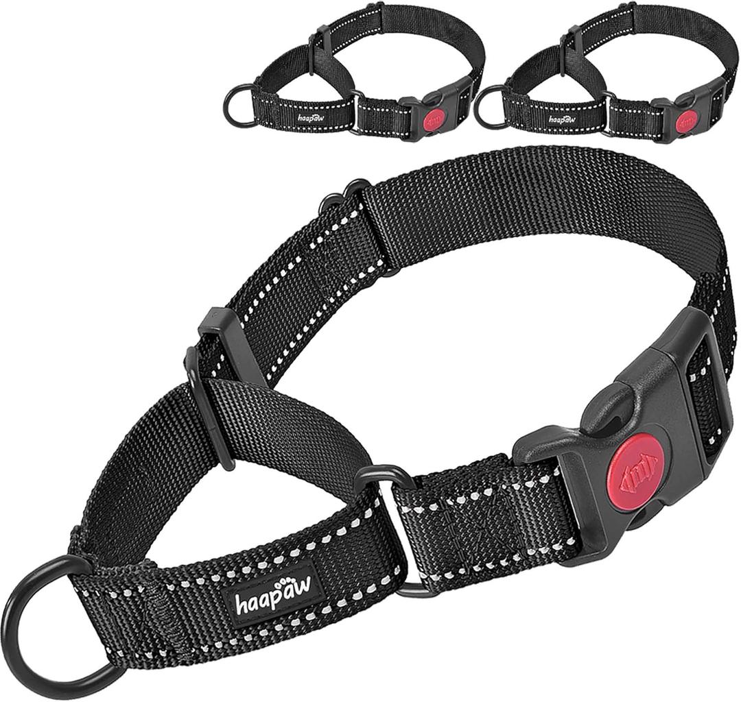 haapaw 2 Packs Martingale Dog Collar with Quick Release Buckle Reflective Dog Training Collars for Dogs Medium
