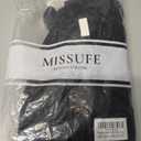 Missufe Women's V Neck Ruffle Short Sleeve Bodycon Summer Casual T Shirt Dress (Black, S)